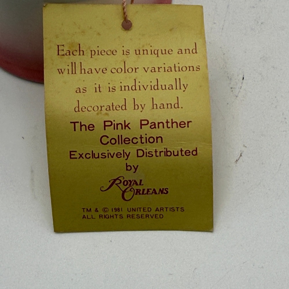 Royal Orleans Pink Panther Ceramic Bell Good 1981 Vintage‎ United Artists Tag - Picture 3 of 5